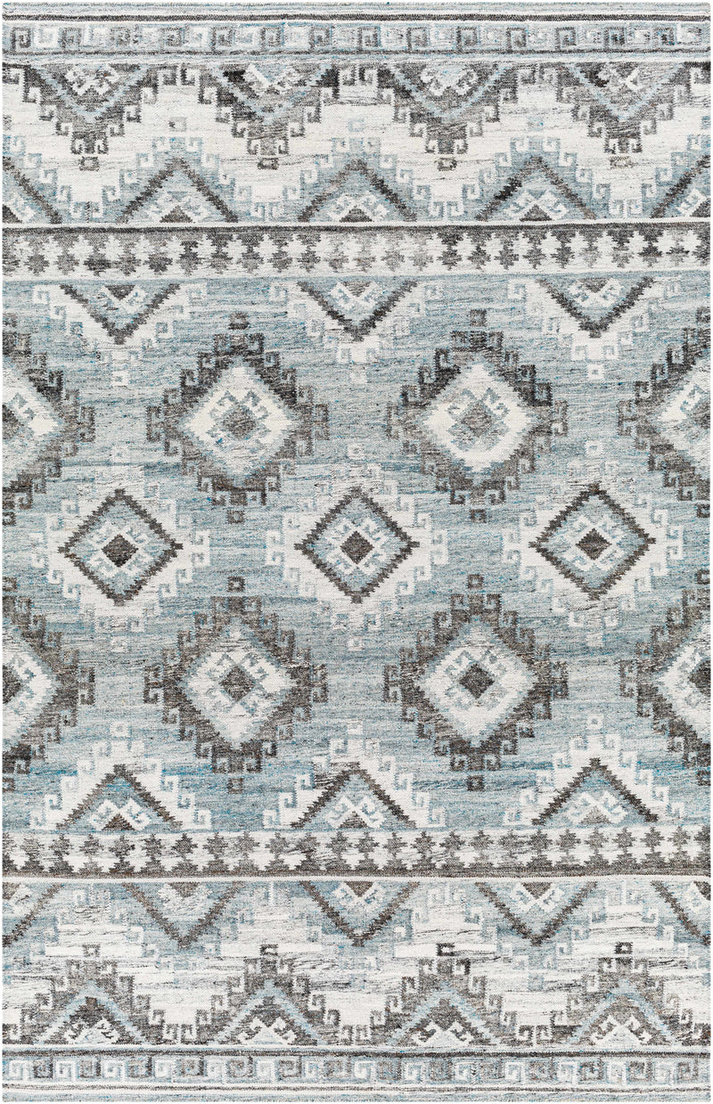 Gray Hand Woven 100% Recycled PET Yarn Rustic Rectangle Handmade rug, Indoor use only, no fringe, non-washable. runner also available
