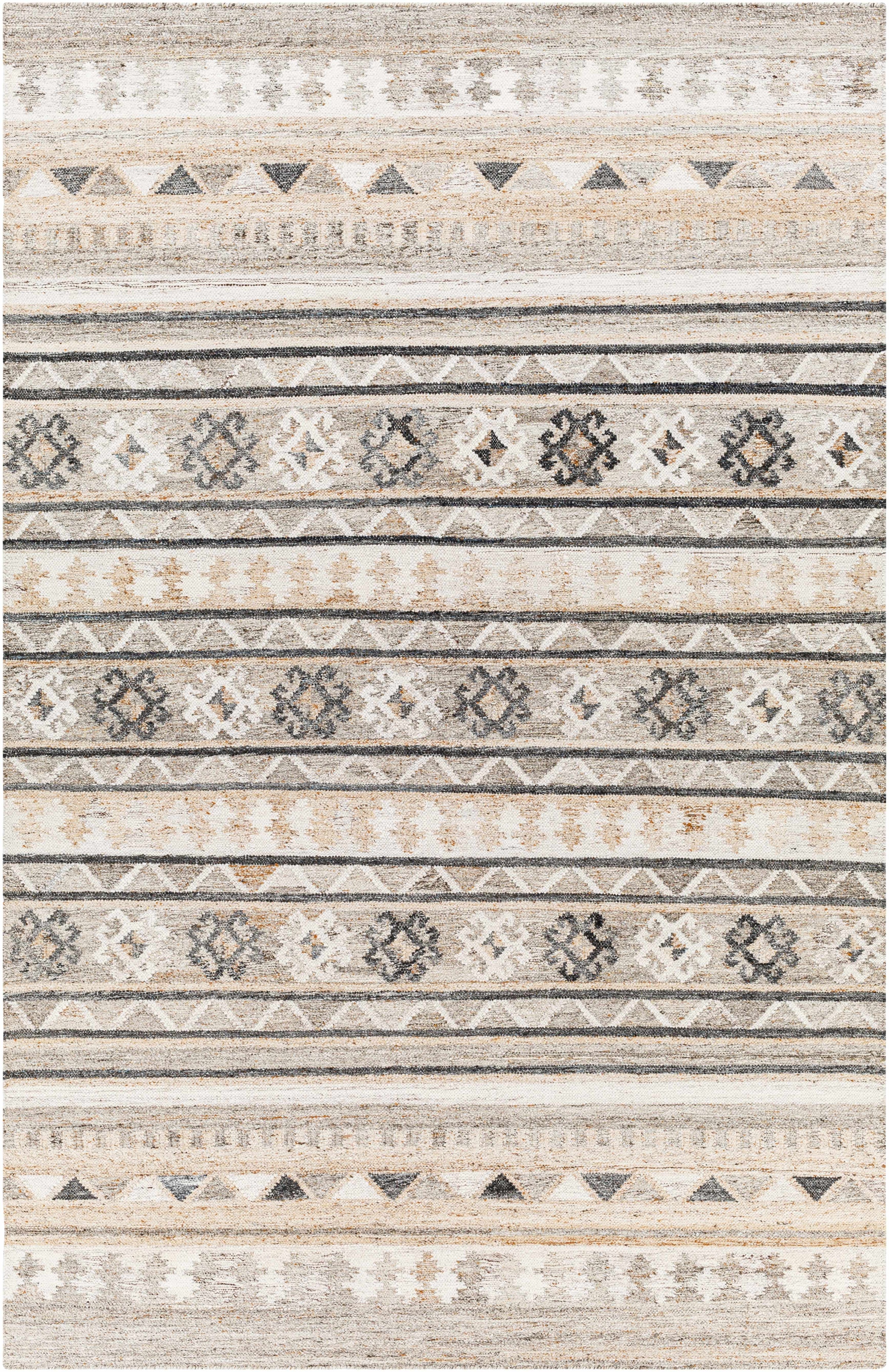 Medium Gray Hand Woven 100% Recycled PET Yarn Rustic Rectangle Handmade rug, Indoor use only, no fringe, non-washable. runner also available