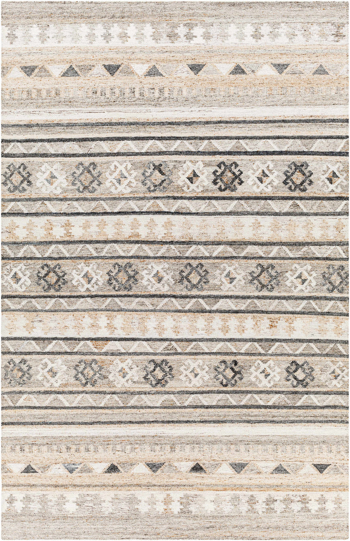 Medium Gray Hand Woven 100% Recycled PET Yarn Rustic Rectangle Handmade rug, Indoor use only, no fringe, non-washable. runner also available