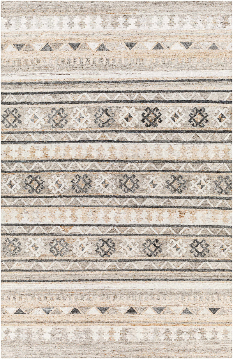 Medium Gray Hand Woven 100% Recycled PET Yarn Rustic Rectangle Handmade rug, Indoor use only, no fringe, non-washable. runner also available