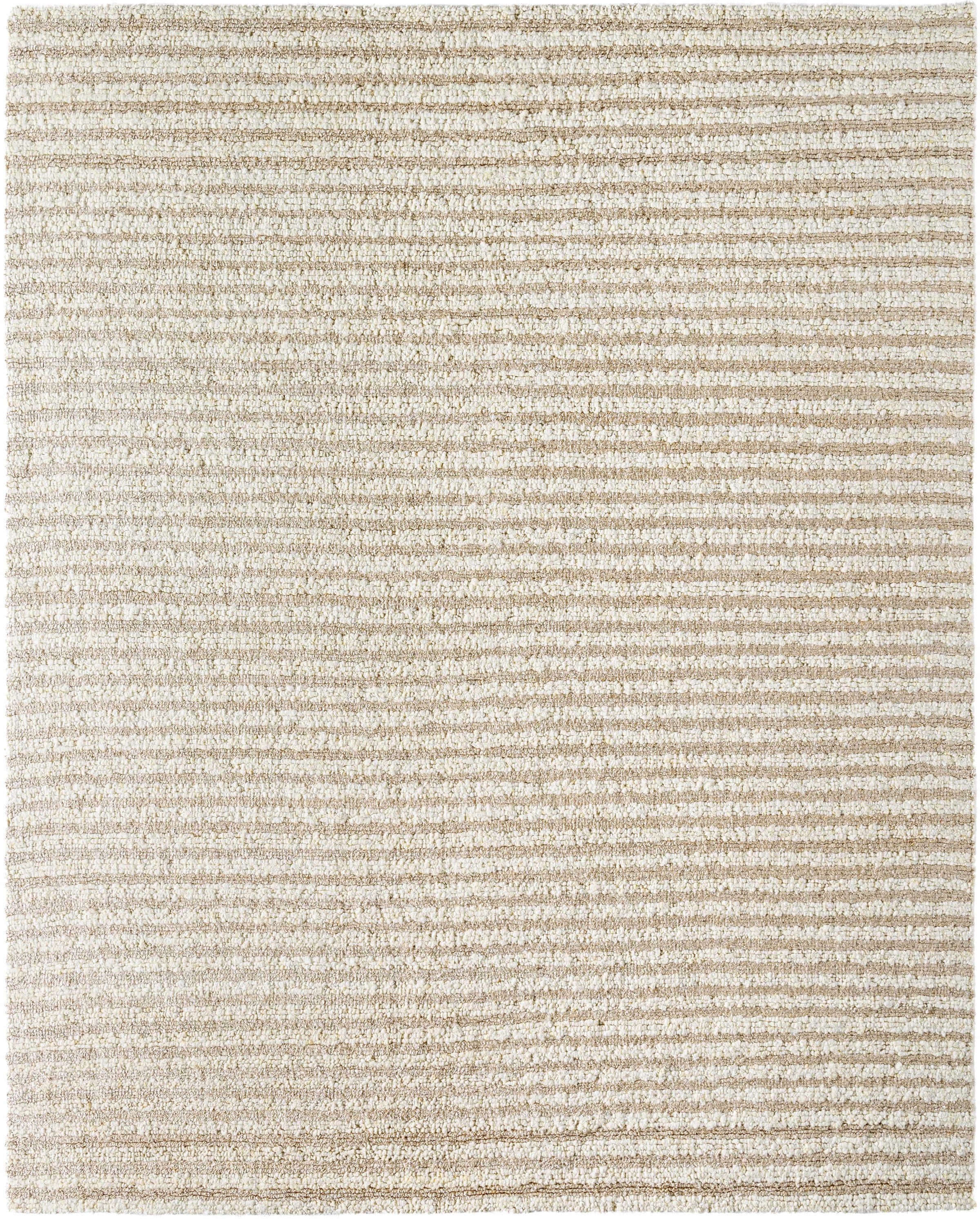 Beige Hand Woven 60% Wool, 40% Rayon Cottage Rectangle Handmade rug, Indoor use only, no fringe, non-washable.