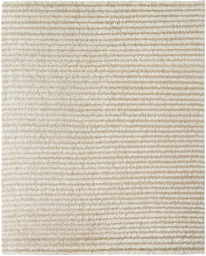 Beige Hand Woven 60% Wool, 40% Rayon Cottage Rectangle Handmade rug, Indoor use only, no fringe, non-washable.