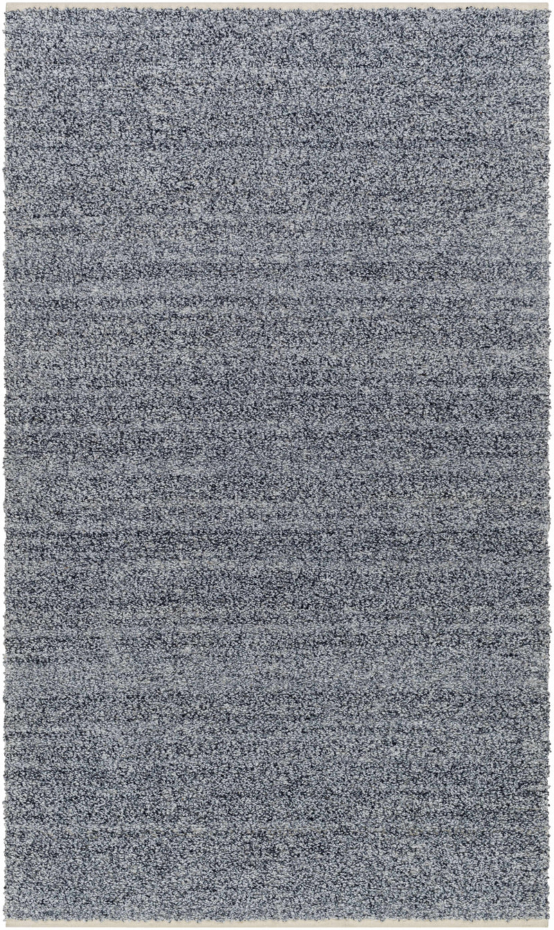 Dark Blue Hand Woven 100% Recycled PET Yarn Modern Rectangle Handmade rug, Indoor use only, no fringe, non-washable. runner also available
