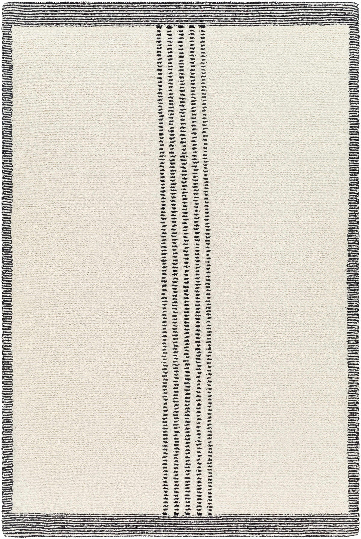 Black Hand Tufted 100% Wool Modern Rectangle Handmade rug, Indoor use only, no fringe, non-washable.