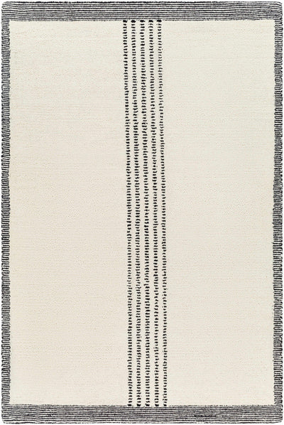 Black Hand Tufted 100% Wool Modern Rectangle Handmade rug, Indoor use only, no fringe, non-washable.