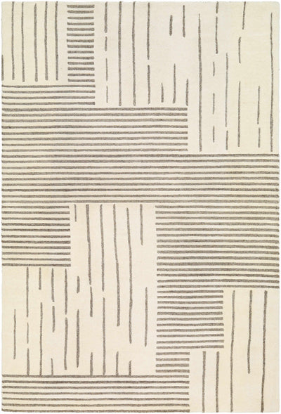 Charcoal Hand Tufted 100% Wool Modern Rectangle Handmade rug, Indoor use only, no fringe, non-washable.