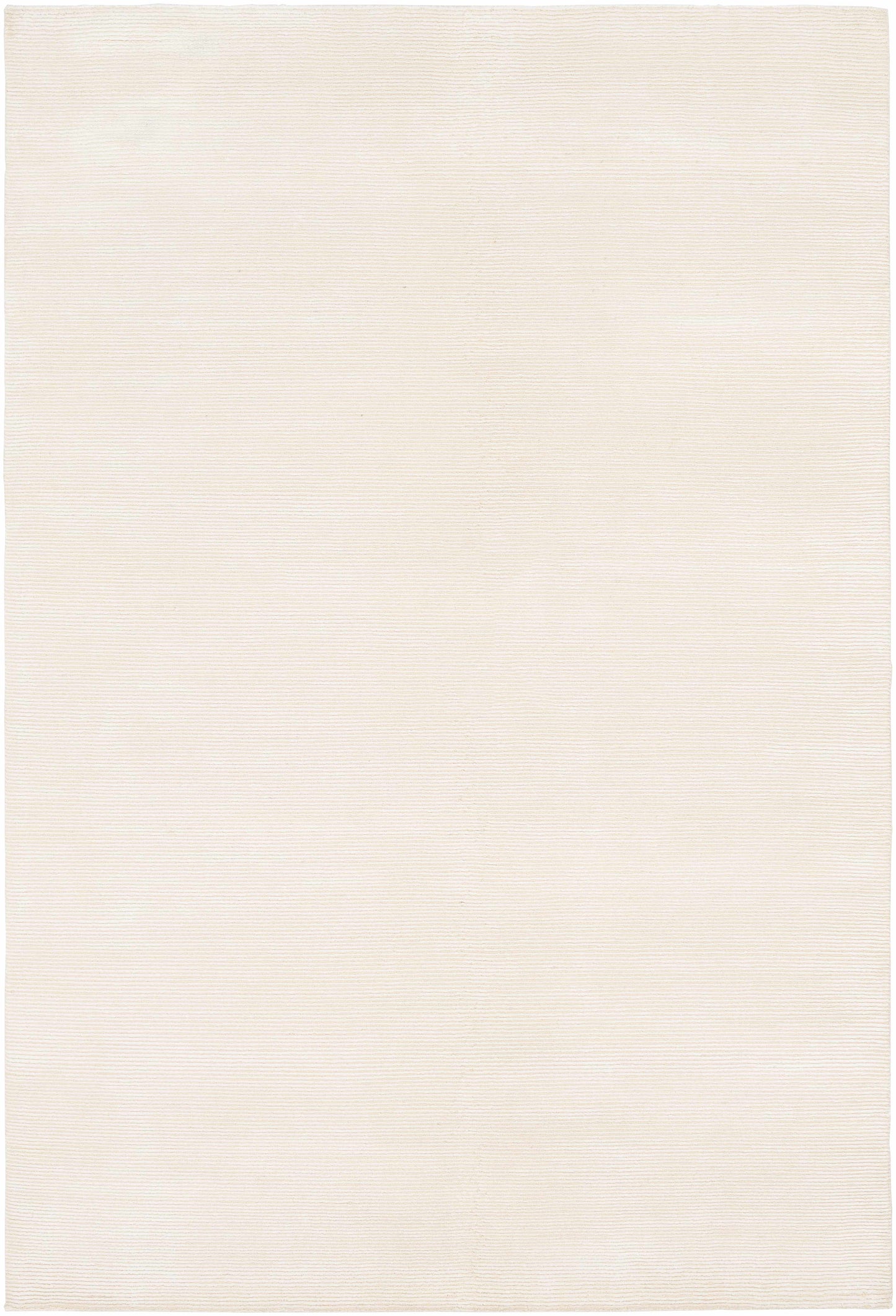 Cream Hand Knotted 60% Viscose, 40% NZ Wool Cottage Rectangle Handmade rug, Indoor use only, no fringe, non-washable.