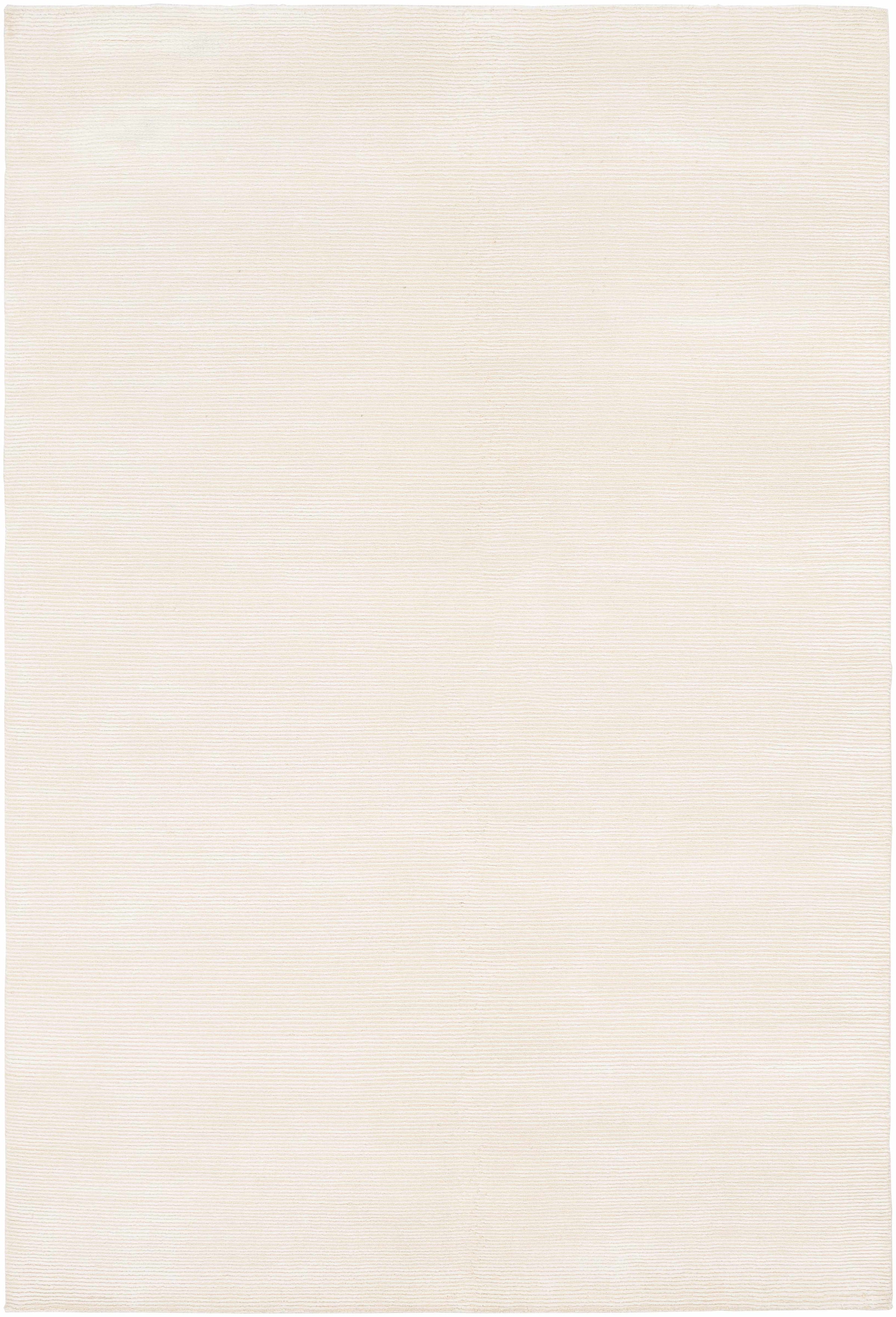 Cream Hand Knotted 60% Viscose, 40% NZ Wool Cottage Rectangle Handmade rug, Indoor use only, no fringe, non-washable.