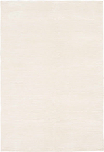 Cream Hand Knotted 60% Viscose, 40% NZ Wool Cottage Rectangle Handmade rug, Indoor use only, no fringe, non-washable.