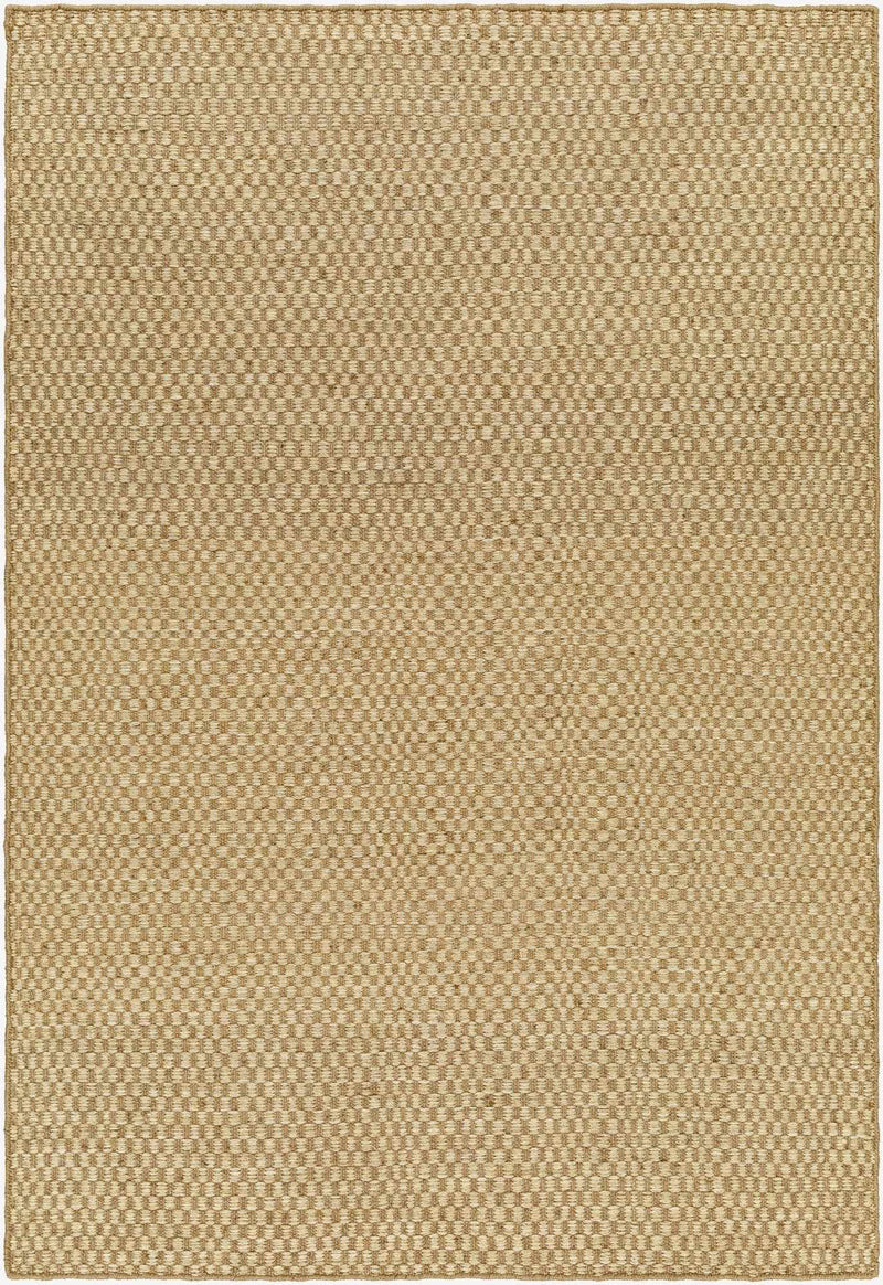 Tan Hand Woven 50% Wool, 50% Jute Cottage Rectangle Handmade rug, Indoor use only, no fringe, non-washable. runner also available