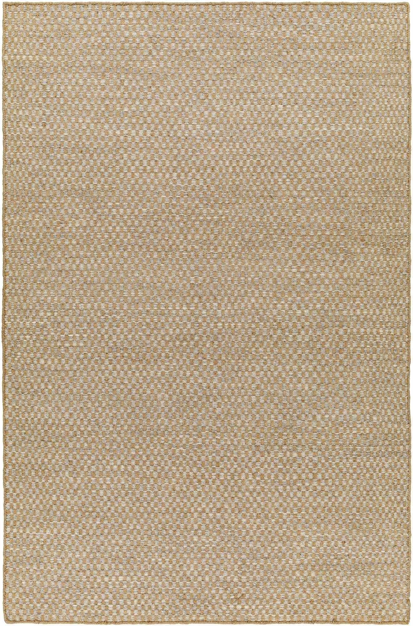 Tan Hand Woven 50% Wool, 50% Jute Cottage Rectangle Handmade rug, Indoor use only, no fringe, non-washable.