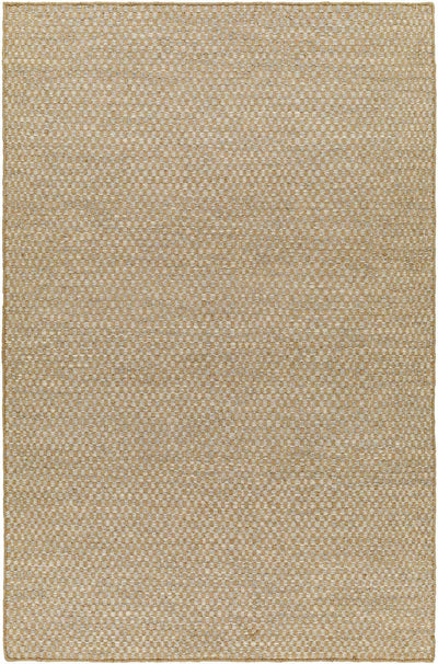 Tan Hand Woven 50% Wool, 50% Jute Cottage Rectangle Handmade rug, Indoor use only, no fringe, non-washable.