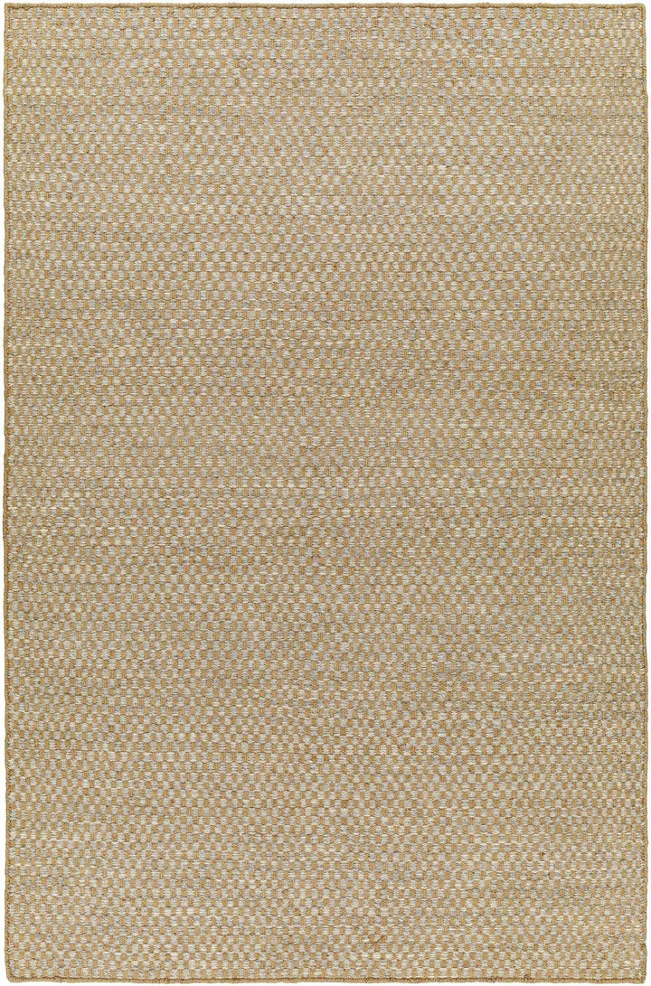Tan Hand Woven 50% Wool, 50% Jute Cottage Rectangle Handmade rug, Indoor use only, no fringe, non-washable.