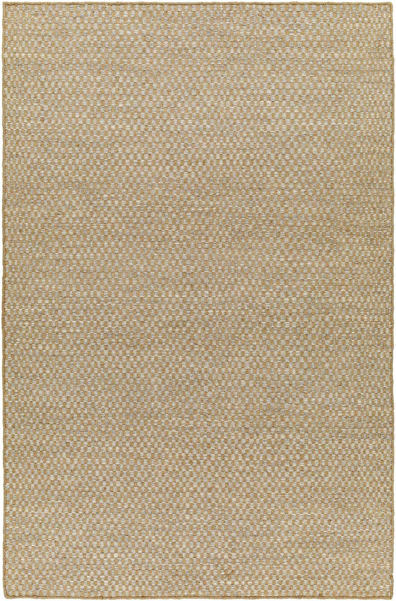 Tan Hand Woven 50% Wool, 50% Jute Cottage Rectangle Handmade rug, Indoor use only, no fringe, non-washable.