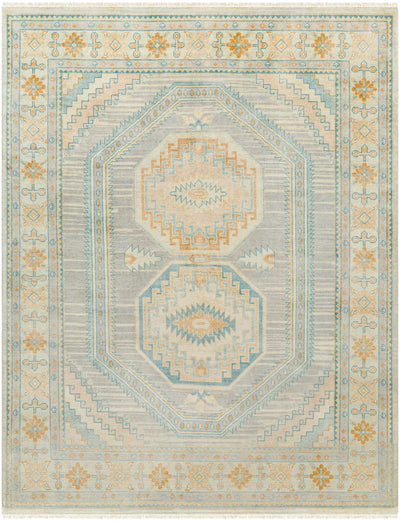 Beige Hand Knotted 70% Wool, 30% Viscose Traditional Rectangle Handmade rug, Indoor use only, has fringe, non-washable. runner also available