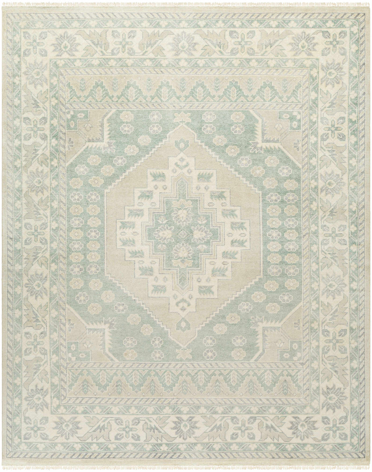Wheat Hand Knotted 70% Wool, 30% Viscose Traditional Rectangle Handmade rug, Indoor use only, has fringe, non-washable. runner also available