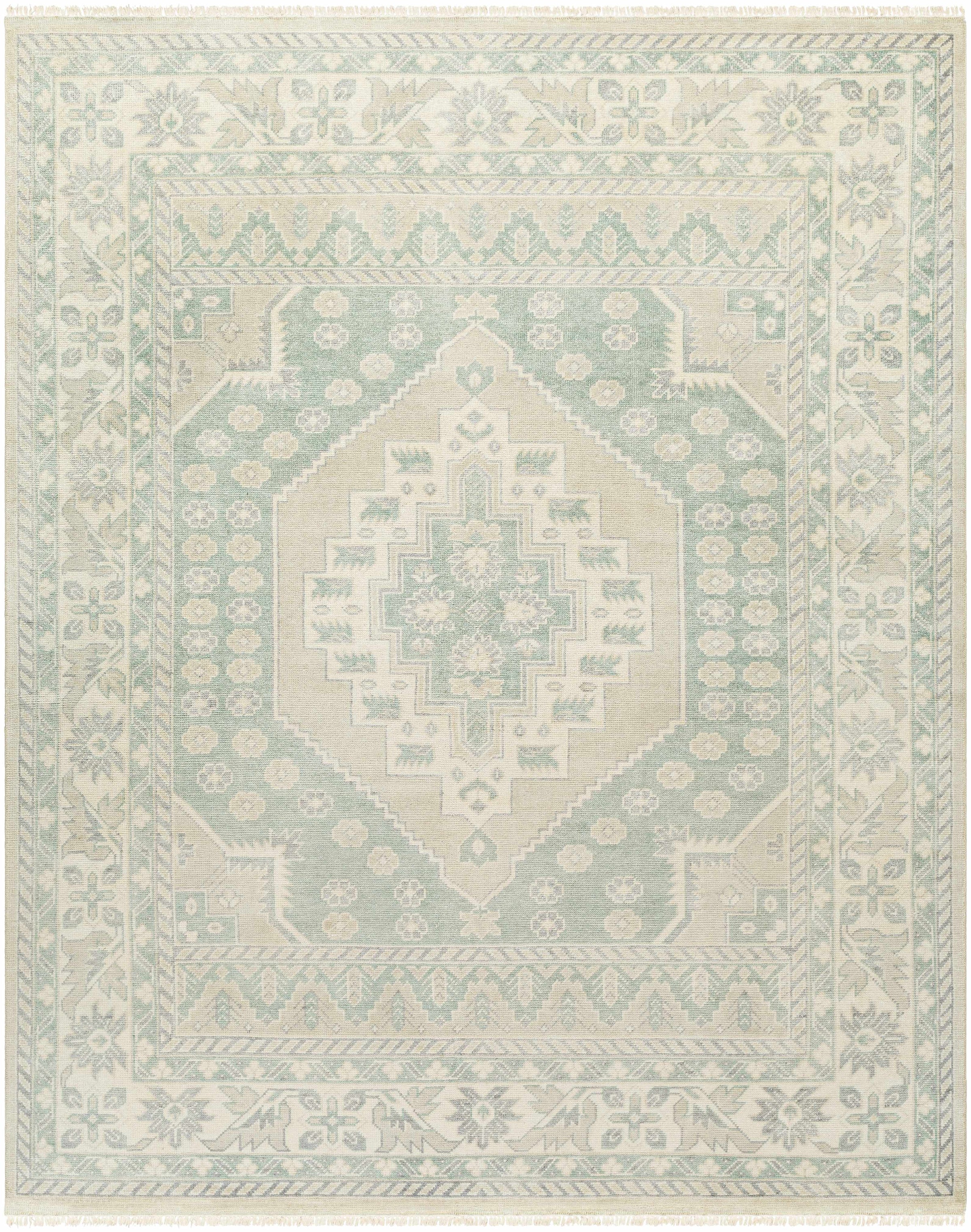 Wheat Hand Knotted 70% Wool, 30% Viscose Traditional Rectangle Handmade rug, Indoor use only, has fringe, non-washable. runner also available