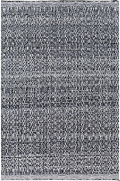 Black Hand Woven 100% Recycled PET Yarn Cottage Rectangle Handmade rug, Indoor use only, no fringe, non-washable. runner also available