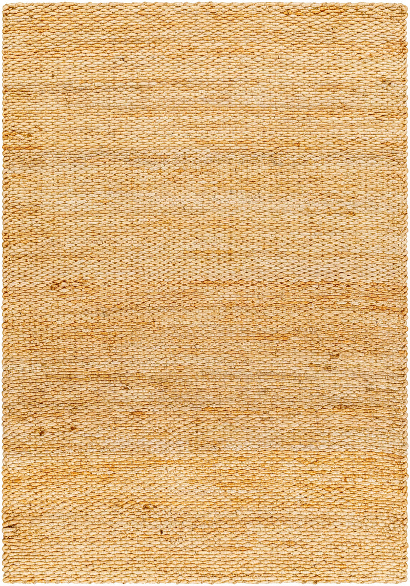 Tan Hand Woven 100% Jute Cottage Rectangle Handmade rug, Indoor use only, no fringe, non-washable. round, runner, square also available