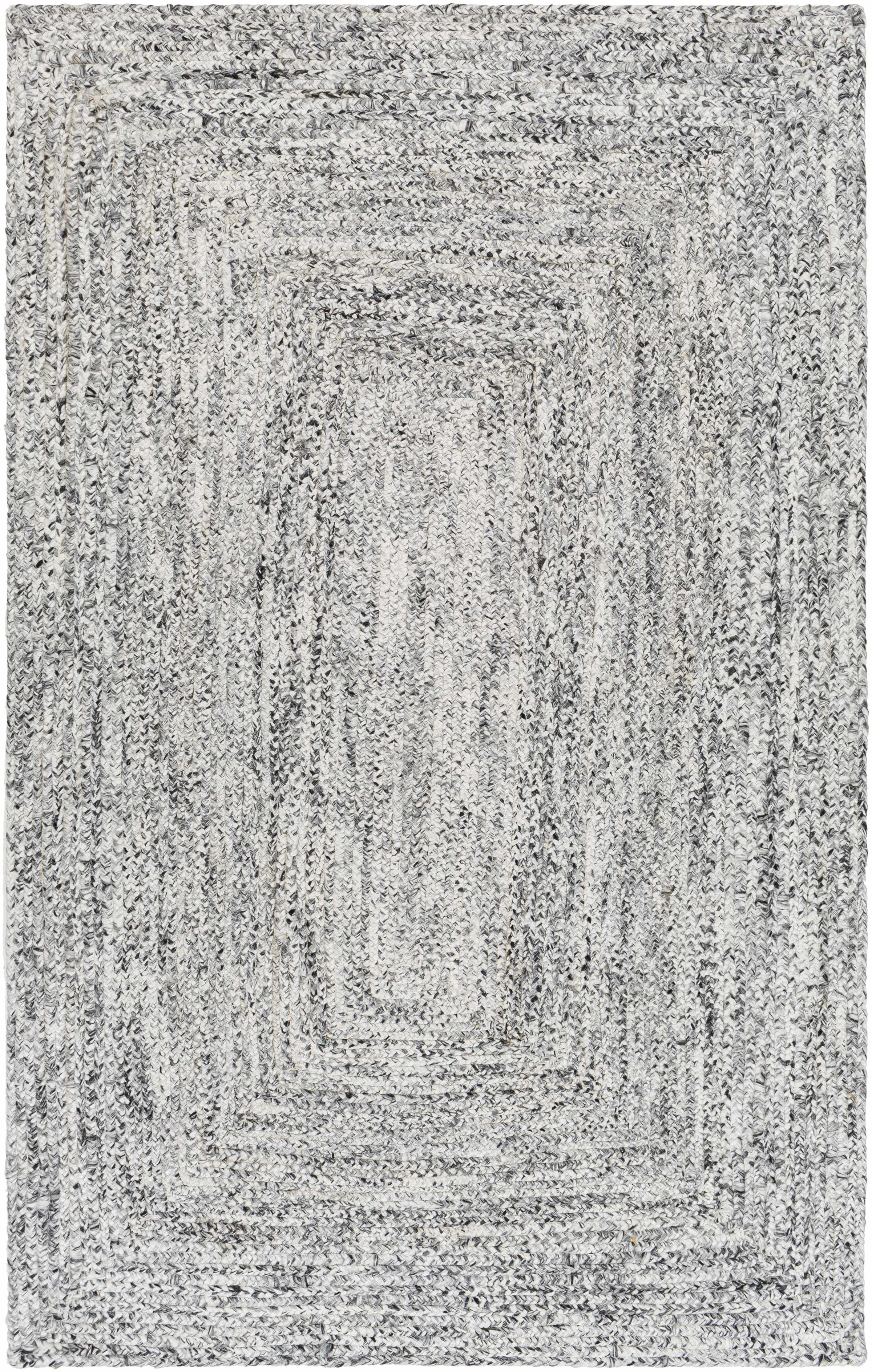 Charcoal Hand Woven 100% Recycled PET Yarn Modern Rectangle Handmade rug, Indoor use only, no fringe, non-washable.