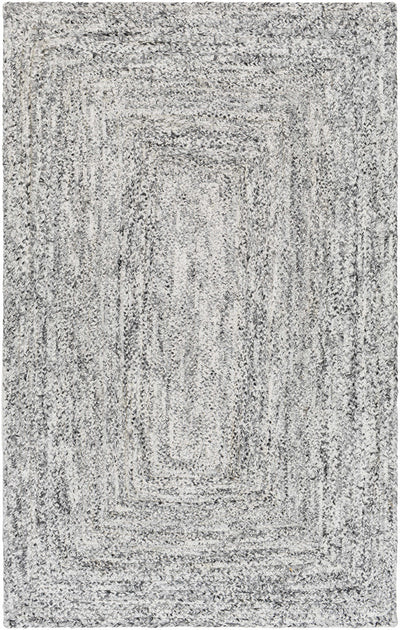 Charcoal Hand Woven 100% Recycled PET Yarn Modern Rectangle Handmade rug, Indoor use only, no fringe, non-washable.
