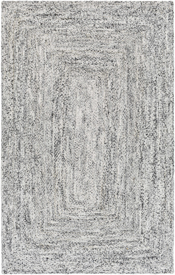 Charcoal Hand Woven 100% Recycled PET Yarn Modern Rectangle Handmade rug, Indoor use only, no fringe, non-washable.