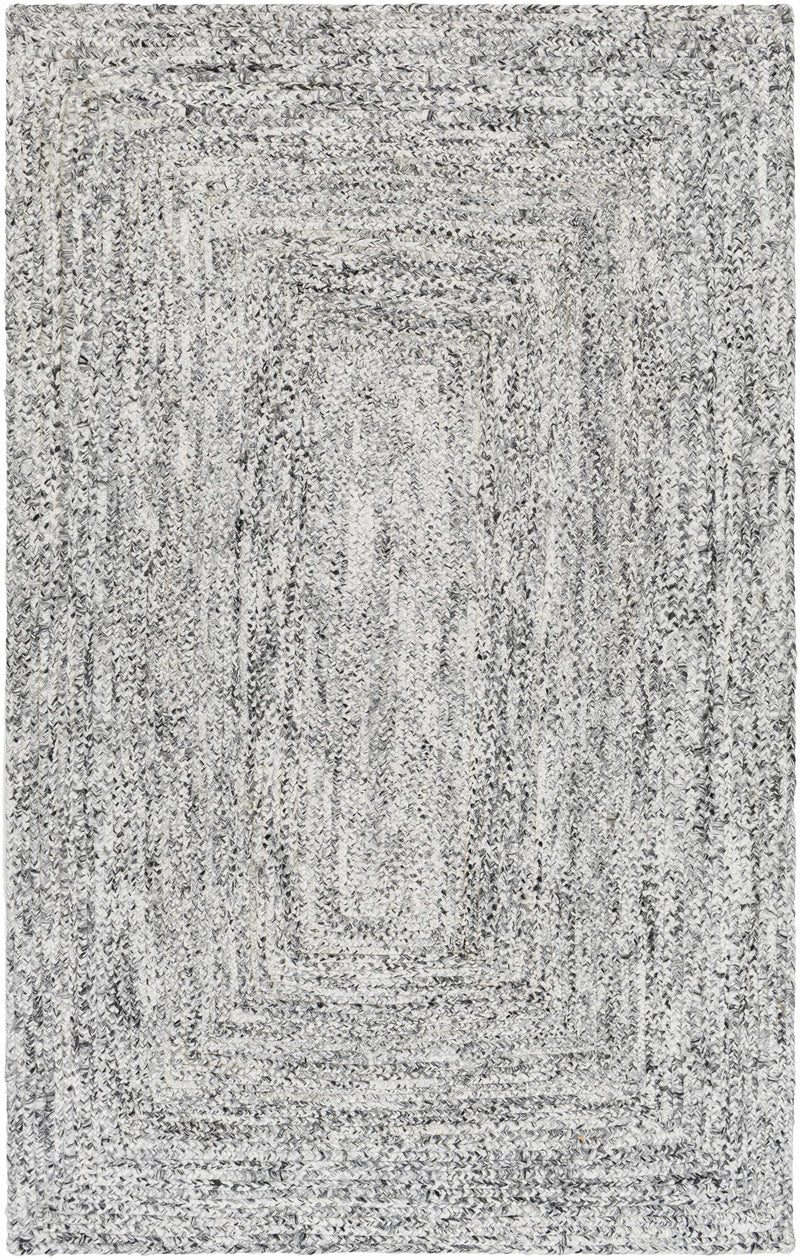 Charcoal Hand Woven 100% Recycled PET Yarn Modern Rectangle Handmade rug, Indoor use only, no fringe, non-washable.