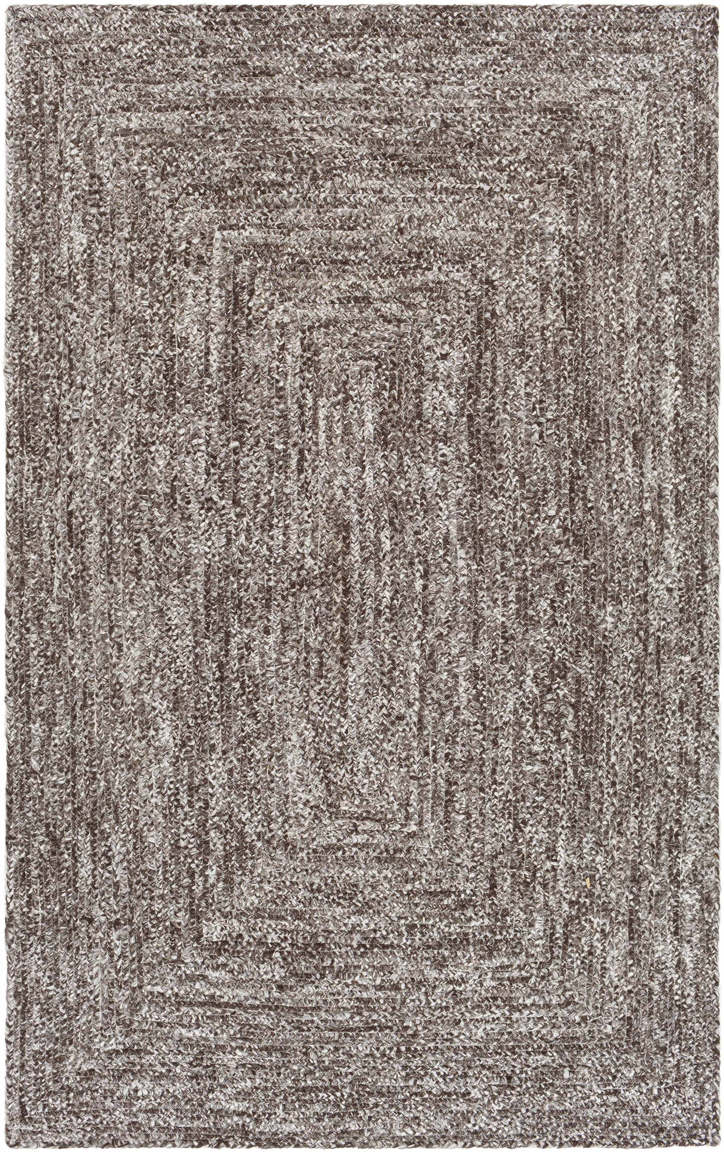Dark Brown Hand Woven 100% Recycled PET Yarn Modern Rectangle Handmade rug, Indoor use only, no fringe, non-washable.