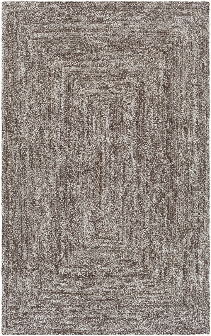 Dark Brown Hand Woven 100% Recycled PET Yarn Modern Rectangle Handmade rug, Indoor use only, no fringe, non-washable.