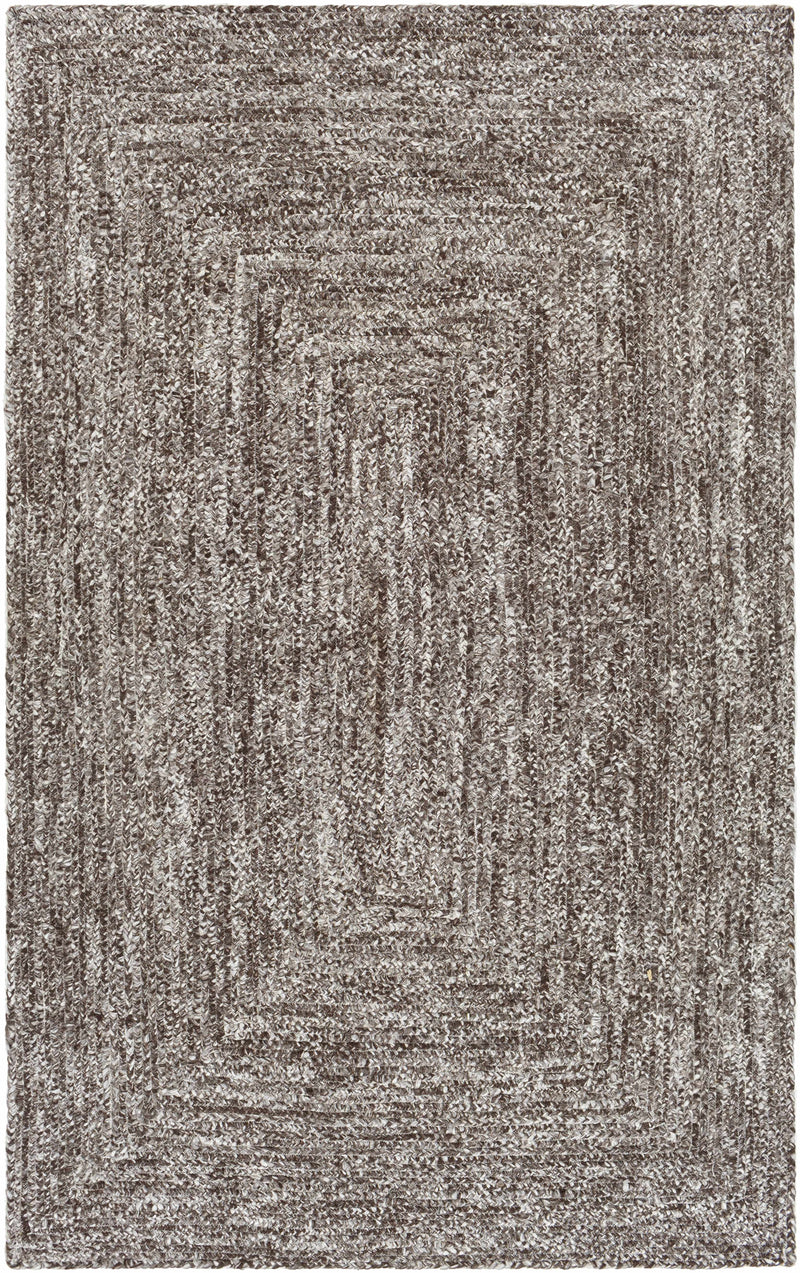 Dark Brown Hand Woven 100% Recycled PET Yarn Modern Rectangle Handmade rug, Indoor use only, no fringe, non-washable.