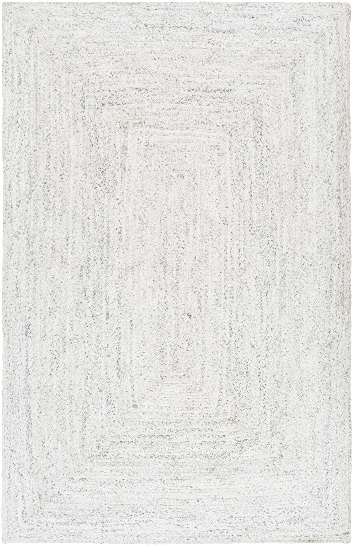 Gray Hand Woven 100% Recycled PET Yarn Modern Rectangle Handmade rug, Indoor use only, no fringe, non-washable.