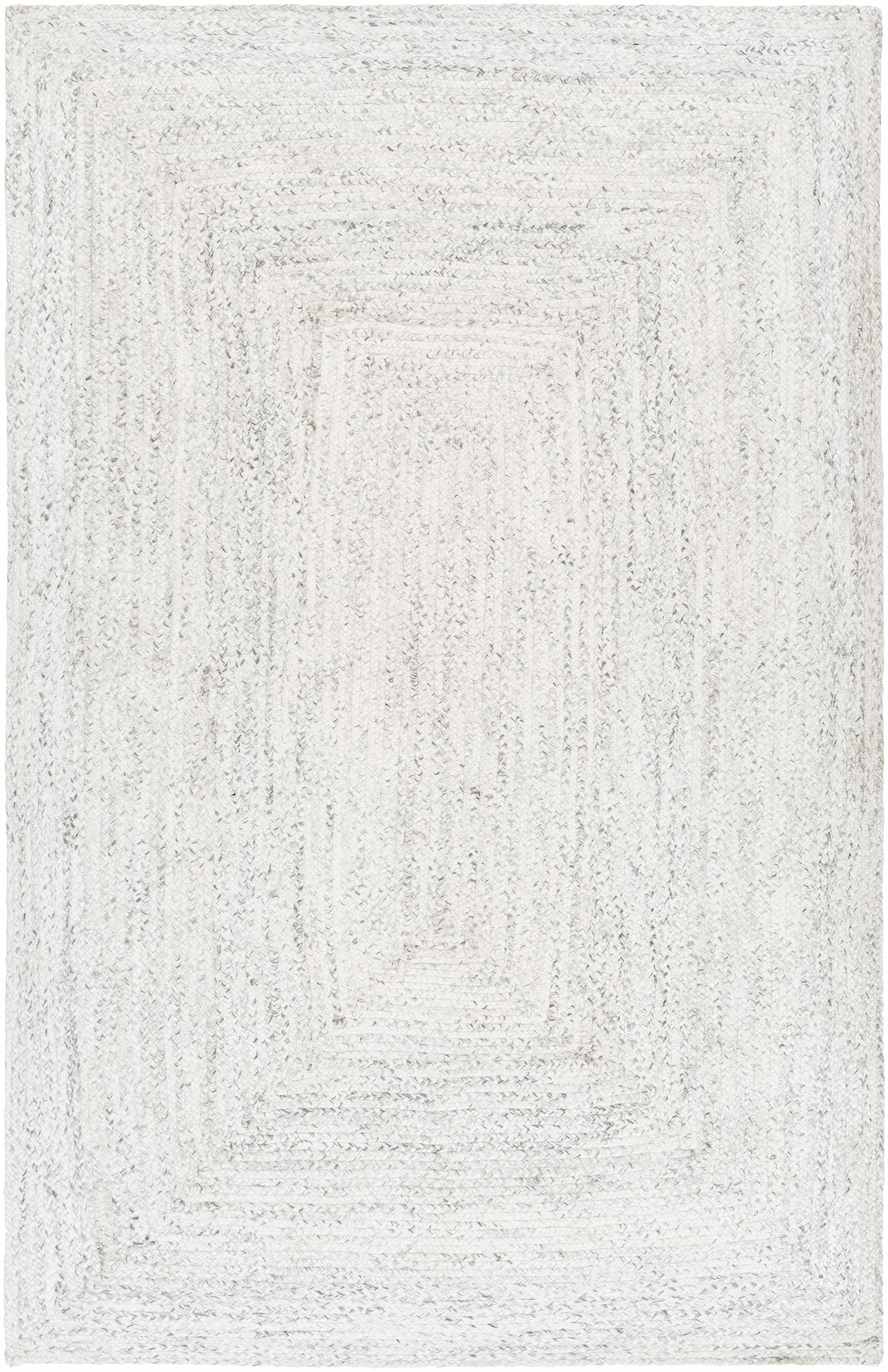 Gray Hand Woven 100% Recycled PET Yarn Modern Rectangle Handmade rug, Indoor use only, no fringe, non-washable.