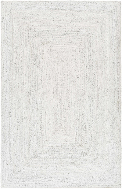 Gray Hand Woven 100% Recycled PET Yarn Modern Rectangle Handmade rug, Indoor use only, no fringe, non-washable.