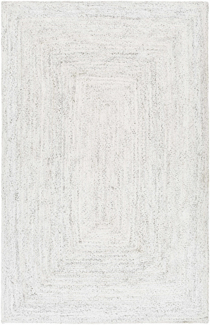 Gray Hand Woven 100% Recycled PET Yarn Modern Rectangle Handmade rug, Indoor use only, no fringe, non-washable.