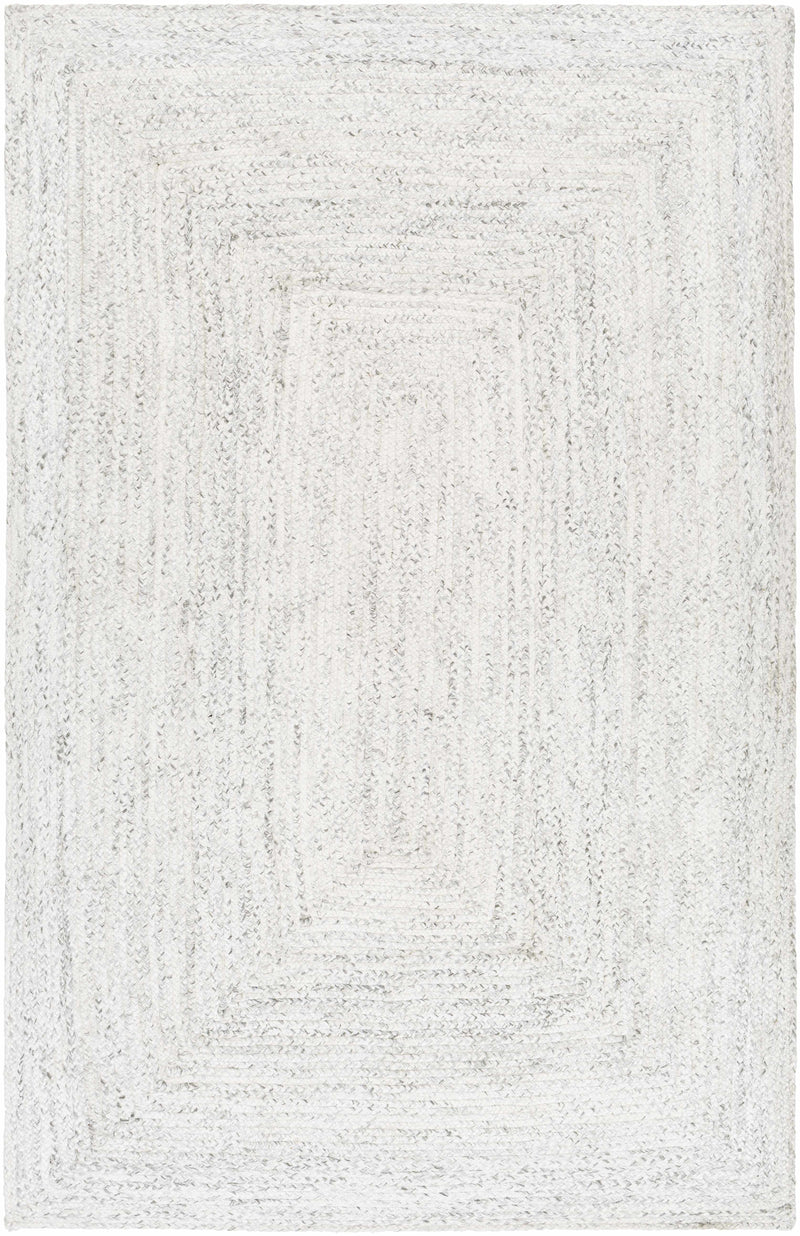Gray Hand Woven 100% Recycled PET Yarn Modern Rectangle Handmade rug, Indoor use only, no fringe, non-washable.