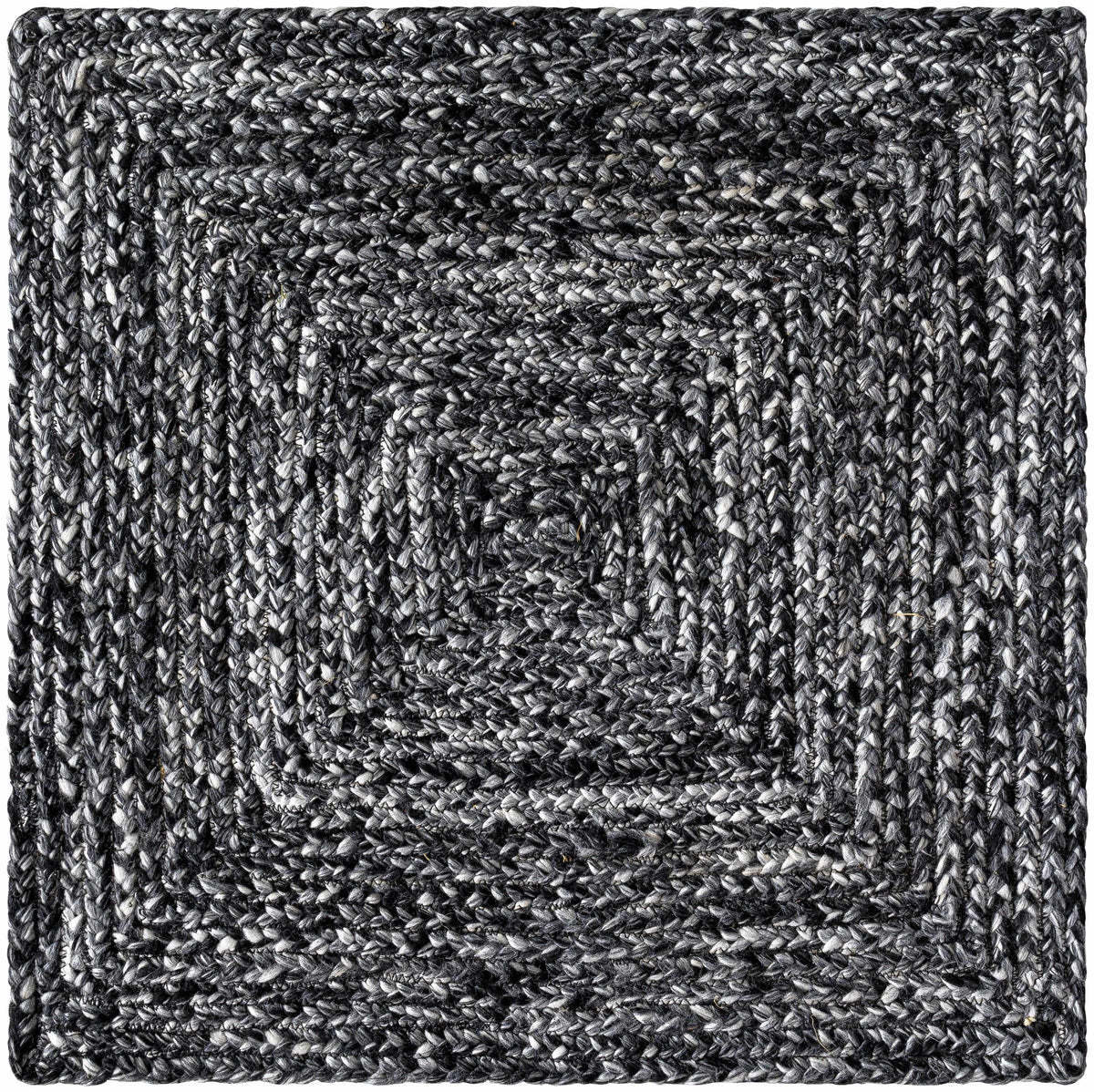 Black Hand Woven 100% Recycled PET Yarn Modern Rectangle Handmade rug, Indoor use only, no fringe, non-washable.