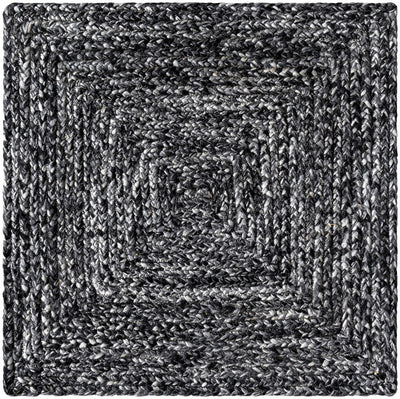 Black Hand Woven 100% Recycled PET Yarn Modern Rectangle Handmade rug, Indoor use only, no fringe, non-washable.