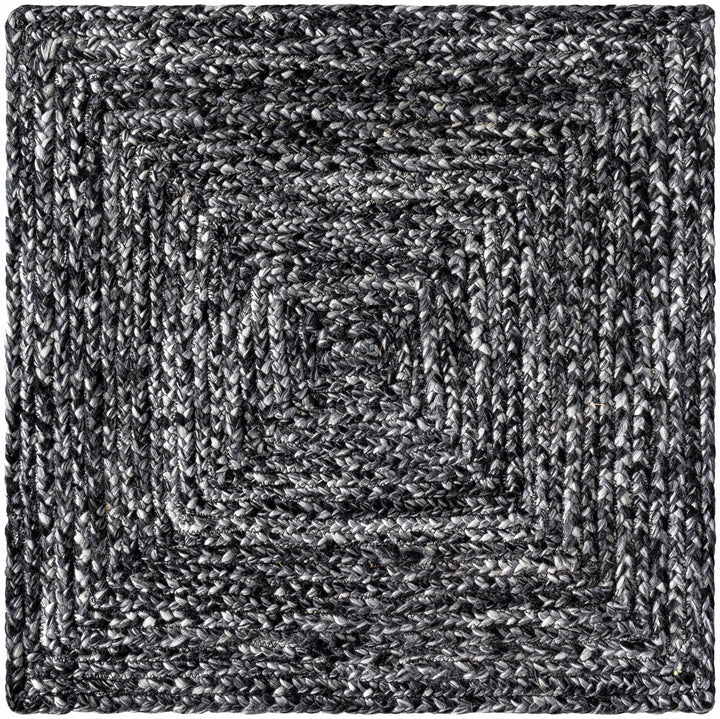 Black Hand Woven 100% Recycled PET Yarn Modern Rectangle Handmade rug, Indoor use only, no fringe, non-washable.