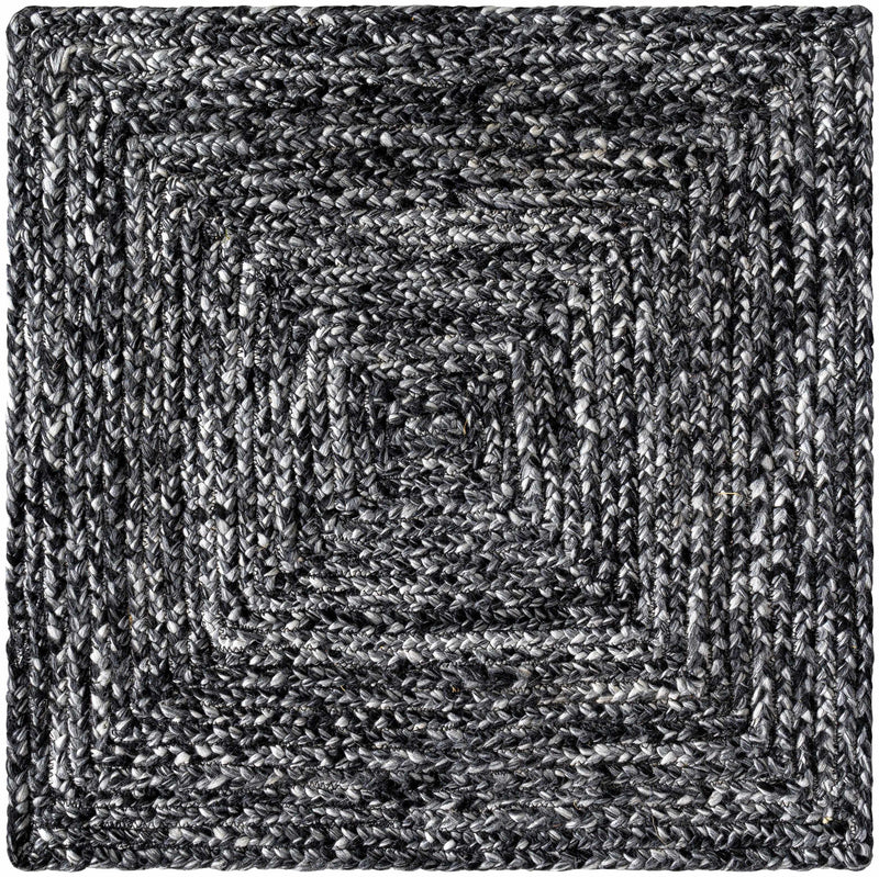 Black Hand Woven 100% Recycled PET Yarn Modern Rectangle Handmade rug, Indoor use only, no fringe, non-washable.