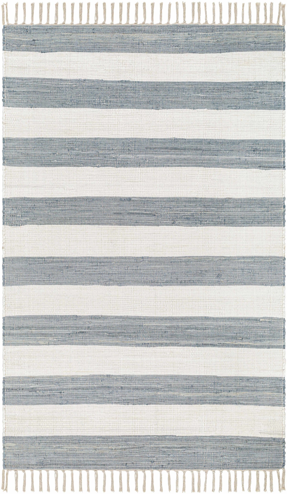 White Hand Woven 100% Cotton Cottage Rectangle Handmade rug, Indoor use only, no fringe, non-washable. runner also available
