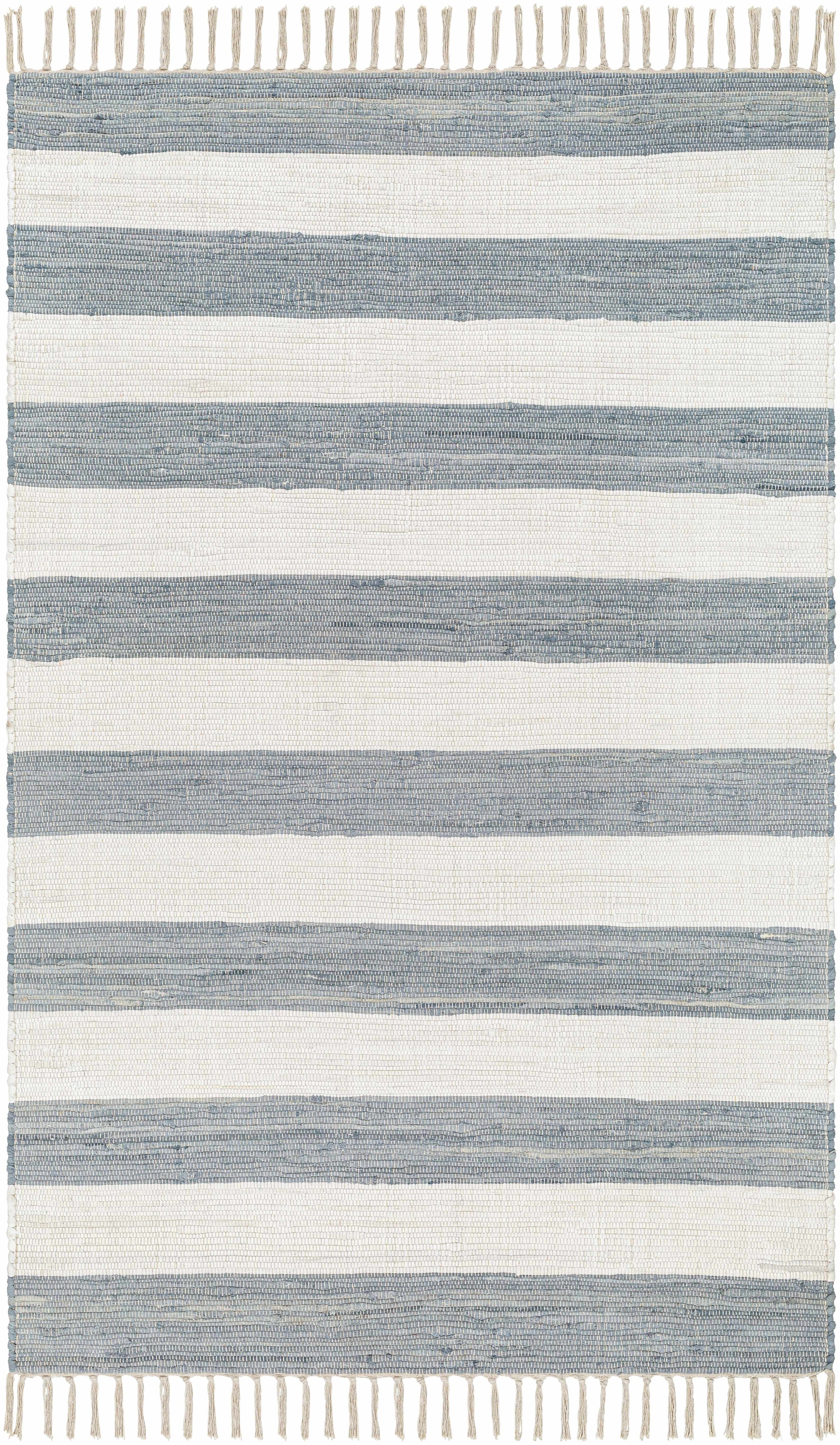 White Hand Woven 100% Cotton Cottage Rectangle Handmade rug, Indoor use only, no fringe, non-washable. runner also available