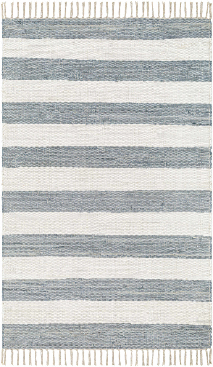 White Hand Woven 100% Cotton Cottage Rectangle Handmade rug, Indoor use only, no fringe, non-washable. runner also available