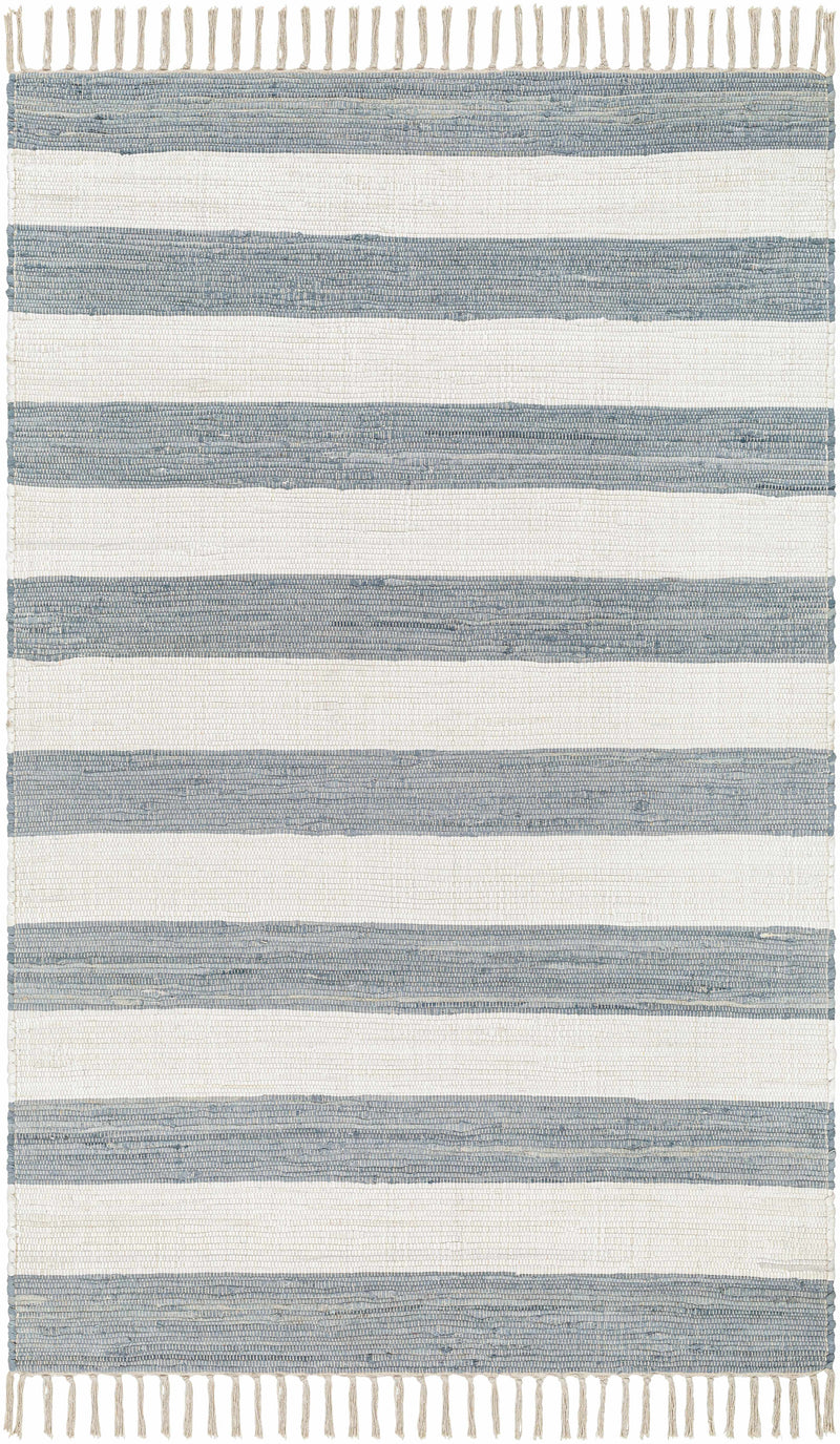 White Hand Woven 100% Cotton Cottage Rectangle Handmade rug, Indoor use only, no fringe, non-washable. runner also available