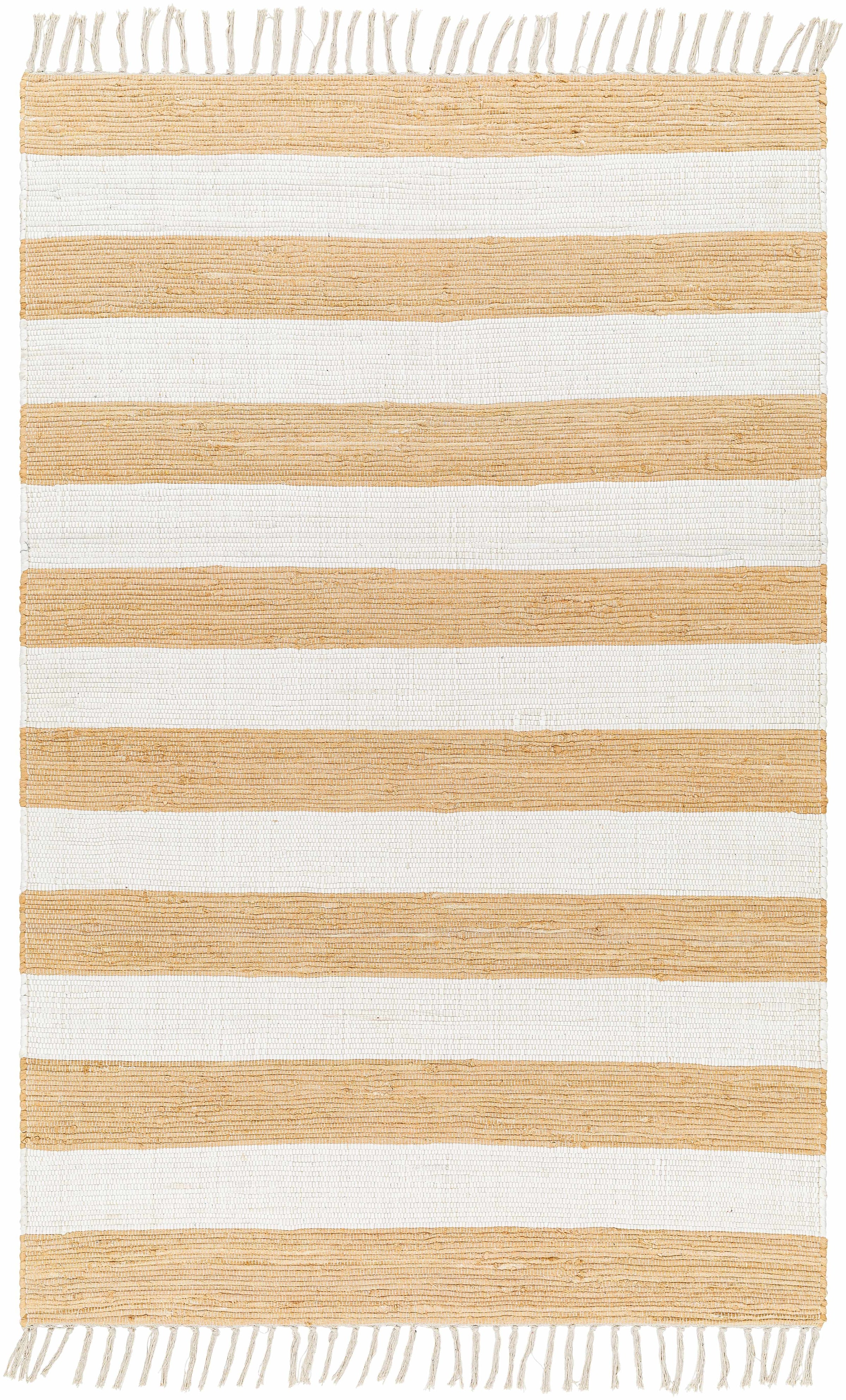 White Hand Woven 100% Cotton Cottage Rectangle Handmade rug, Indoor use only, no fringe, non-washable. runner also available