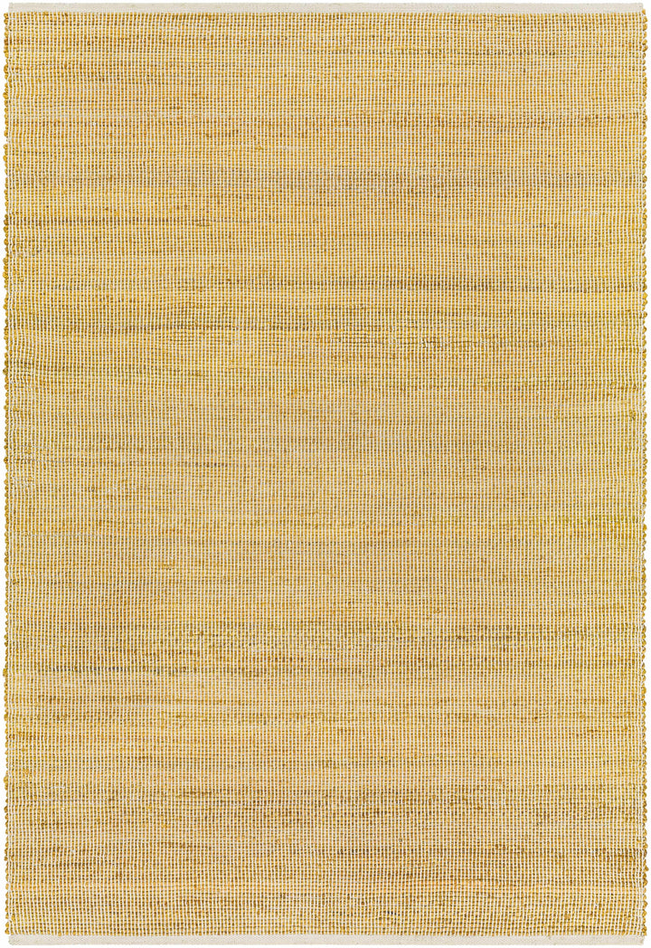 Mustard Hand Woven 100% Jute Rustic Rectangle Handmade rug, Indoor use only, no fringe, non-washable.