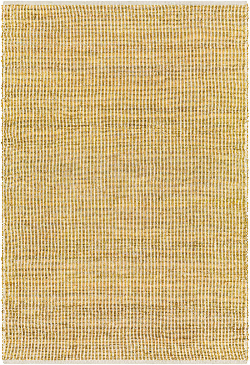 Mustard Hand Woven 100% Jute Rustic Rectangle Handmade rug, Indoor use only, no fringe, non-washable.