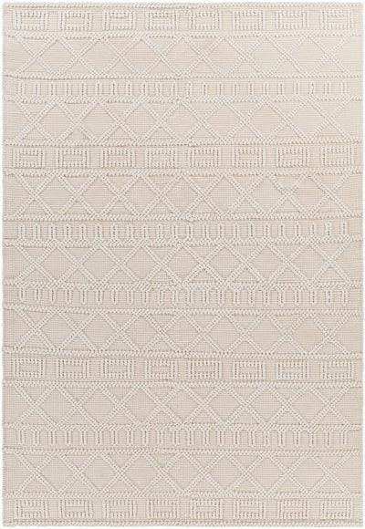Beige Hand Woven 100% Recycled PET Yarn Global Rectangle Handmade rug, Indoor use only, no fringe, non-washable. runner also available