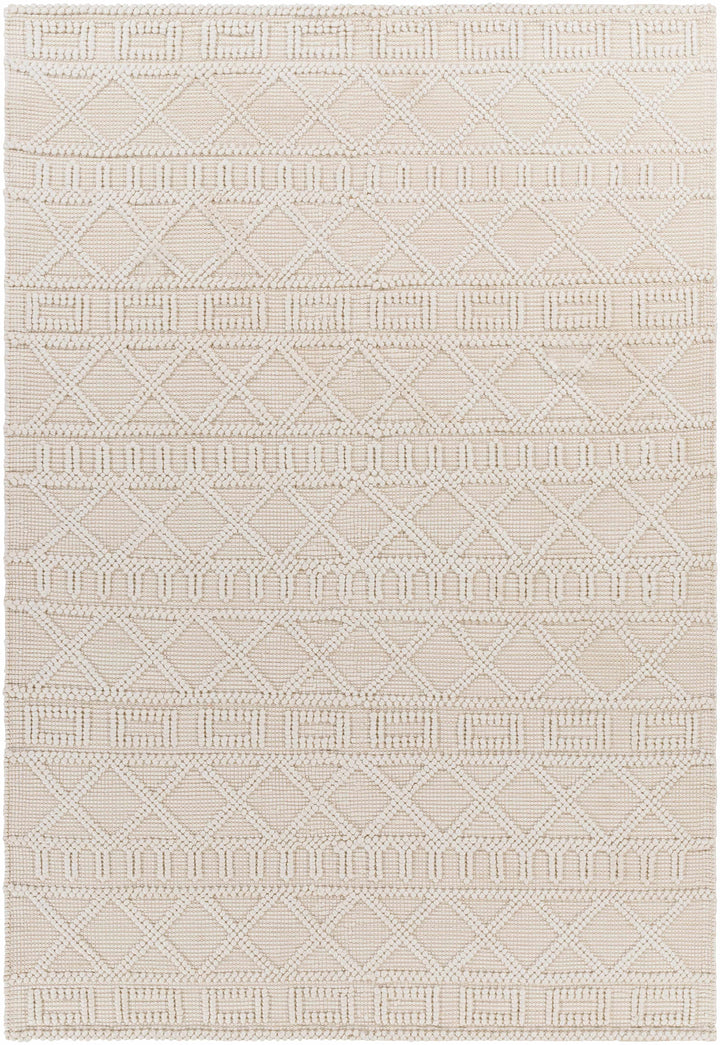 Beige Hand Woven 100% Recycled PET Yarn Global Rectangle Handmade rug, Indoor use only, no fringe, non-washable. runner also available