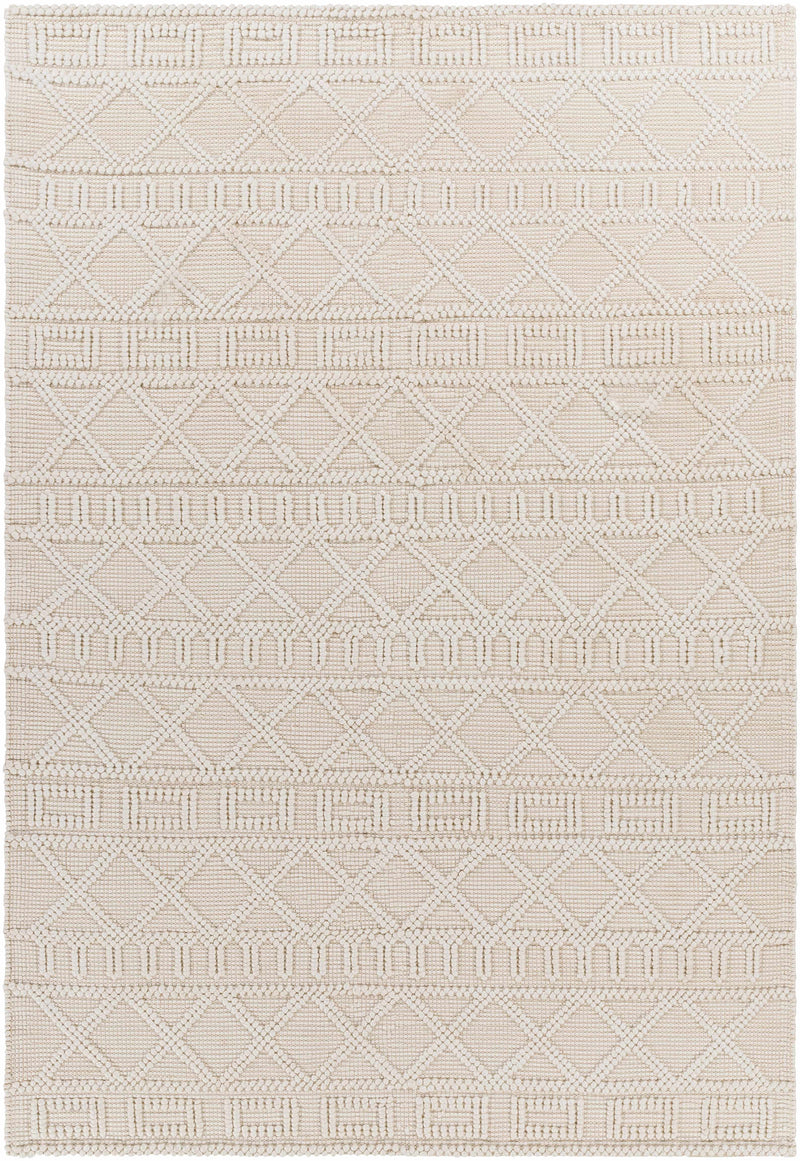 Beige Hand Woven 100% Recycled PET Yarn Global Rectangle Handmade rug, Indoor use only, no fringe, non-washable. runner also available