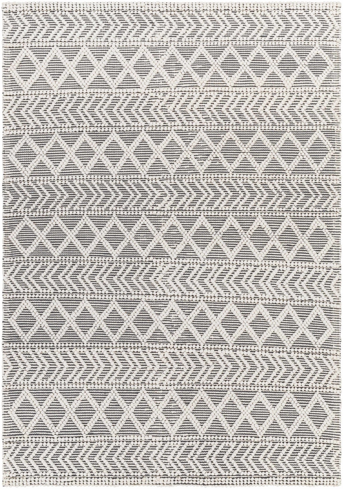 Charcoal Hand Woven 100% Recycled PET Yarn Global Rectangle Handmade rug, Indoor use only, no fringe, non-washable. runner also available